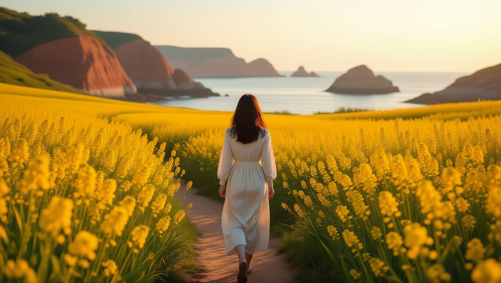 🌅 적벽강 노을길: 유채꽃과 지질학적 가치