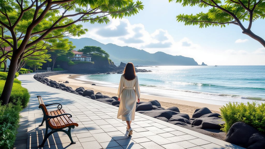 7월 제주도 여행 코스 추천 수국 명소부터 맛집 카페까지 4 🌊 푸른 바다와 함께하는 제주 해수욕장 및 해안 산책로